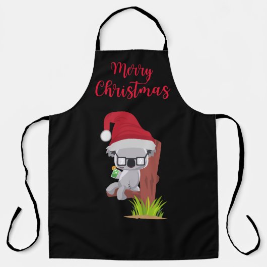 Australian Christmas Schattige Koala Drink ontwerp Schort (Voorkant)