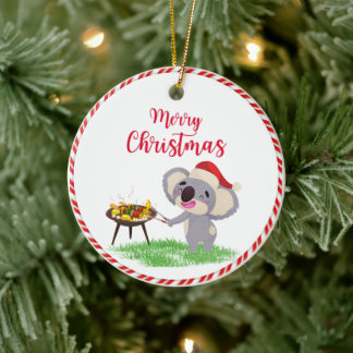 Australian Christmas Schattige Koala genieten van Keramisch Ornament