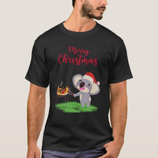 Australian Christmas Schattige Koala genieten van  T-shirt (Voorkant)