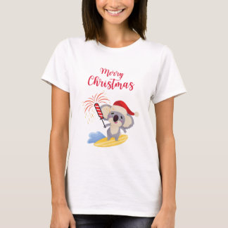 Australian Christmas Schattige Koala Surfing Desig T-shirt