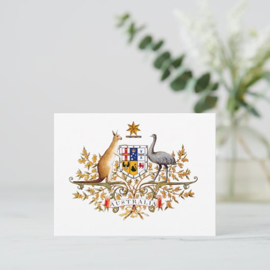 australian coat of arms briefkaart (Staand voorkant)