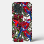 Australian Crimson Rosella en Wildflower Pattern Case-Mate iPhone Case (Achterkant)