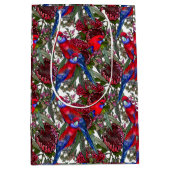 Australian Crimson Rosella en Wildflower Pattern Medium Cadeauzakje (Voorkant)