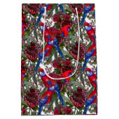 Australian Crimson Rosella en Wildflower Pattern Medium Cadeauzakje (Achterkant)