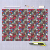 Australian Crimson Rosella en Wildflower Pattern Tissuepapier (Craft)