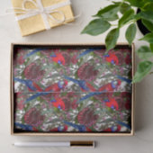Australian Crimson Rosella en Wildflower Pattern Tissuepapier (Geschenk)