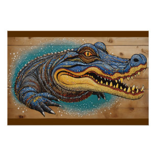Australian Crocodile Art Design Perfect Poster