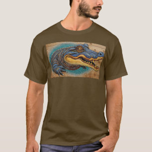 Australian Crocodile Art Design T-shirt