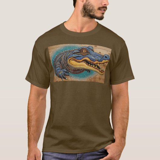 Australian Crocodile Art Design T-shirt (Voorkant)