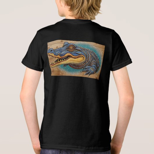 Australian Crocodile Art Design Tri-Blend Shirt (Achterkant)