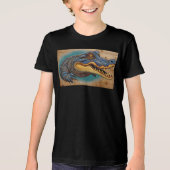 Australian Crocodile Art Design Tri-Blend Shirt (Voorkant)