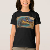 Australian Crocodile Art Design Tri-Blend Shirt (Voorkant)
