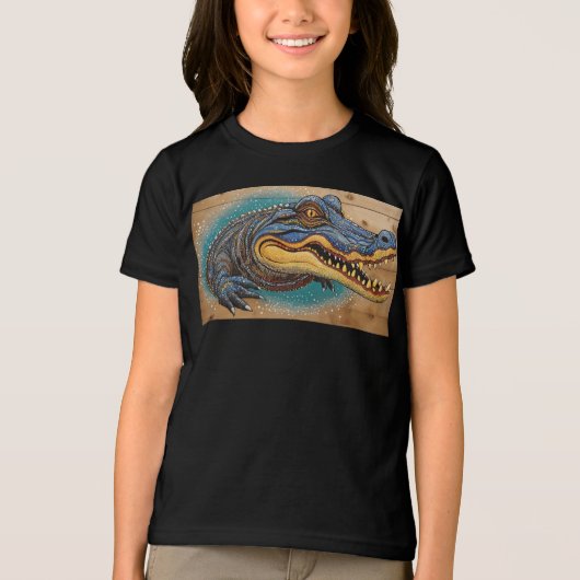 Australian Crocodile Art Design Tri-Blend Shirt (Voorkant)