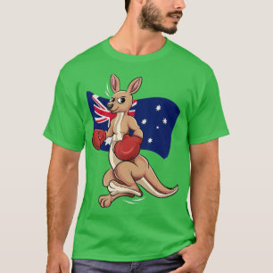 Australian Day Cute Kangaroo Australia Flag Land D T-shirt