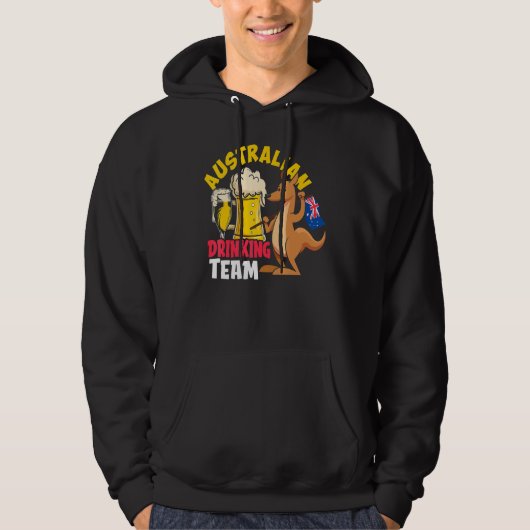 Australian Drinking Beer Team  Australia Day Hoodie (Voorkant)