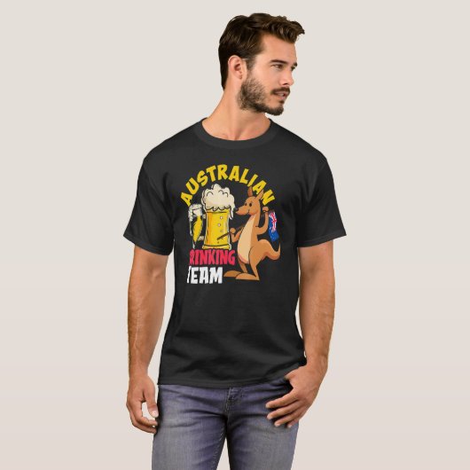 Australian Drinking Beer Team  Australia Day T-shirt (Voorkant volledig)