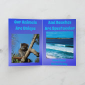 Australian Emu And Koala, Birthday Kaart (Binnen)