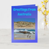 Australian Emu And Koala, Birthday Kaart (Gele Bloem)