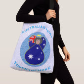 Australian Flag Angel in Blue Circle on White Crossbody Tas (Dichtbij)