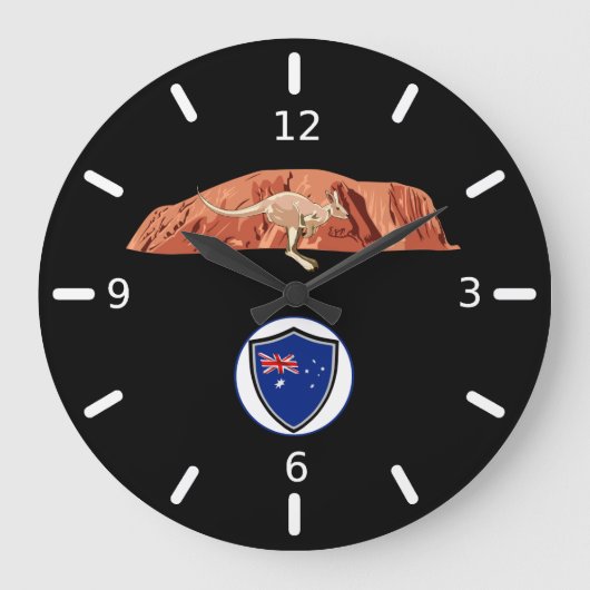Australian Flag Breed Clock Grote Klok (Voorkant)