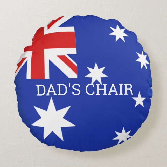 Australian Flag DADS CHAIR Round Pillow Rond Kussen (Voorkant)