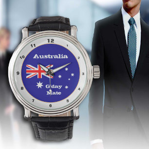 Australian Flag & G-day Mate, Australië / mode Horloge