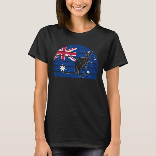 Australian Flag Kangaroo Australia Tee T-shirt (Voorkant)