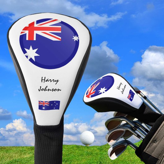 Australian Flag & Monogrammed Golfclubs Hoesjes Golfheadcover