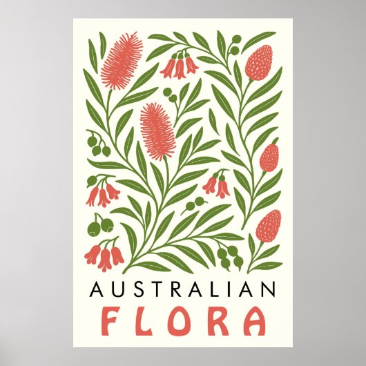 Australian Flora Botanical Art Print | inheemse wi (Voorkant)
