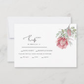 Australian Floral Foliage Wedding RSVP Kaartje (Voorkant)