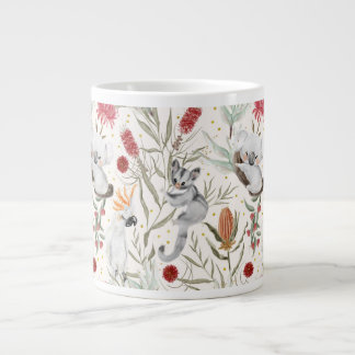 Australian Floral Pattern Koalas Possum Cockatoos Grote Koffiekop
