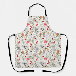 Australian Floral Pattern Koalas Possum Cockatoos Schort