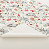 Australian Floral Pattern Koalas Possum Cockatoos Sherpa Deken (3/4)