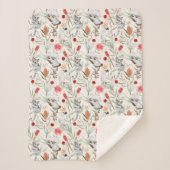 Australian Floral Pattern Koalas Possum Cockatoos Sherpa Deken (Voorkant)