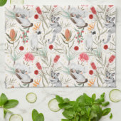 Australian Floral Pattern Koalas Possum Cockatoos Theedoek (Gevouwen)