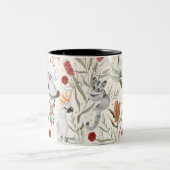 Australian Floral Pattern Koalas Possum Cockatoos Tweekleurige Koffiemok (Center)