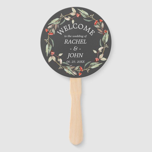 Australian Flowers Rustic Wedding Welcome Gray Handwaaier (Voorkant)