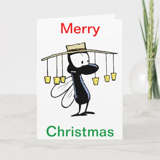 Australian Fly Cartoon Merry kerstkaart Feestdagen Kaart (Voorkant)