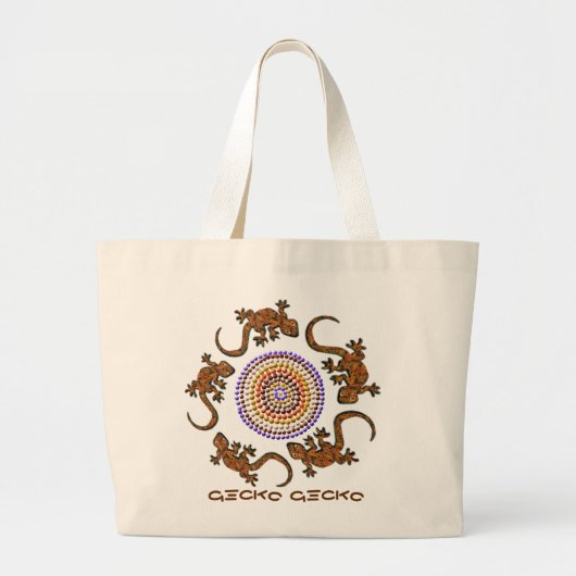 Australian Gecko Circle Animal-lovers' Art Bag Grote Tote Bag (Voorkant)