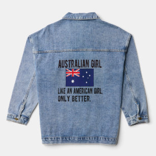 Australian Girl Australia Flag Australian Roots Denim Jacket