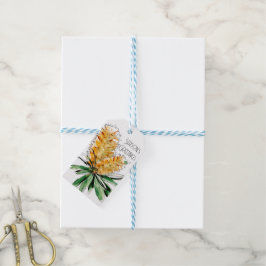Australian Golden Banksia Christmas Gift Label Cadeaulabel