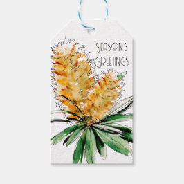 Australian Golden Banksia Christmas Gift Label Cadeaulabel