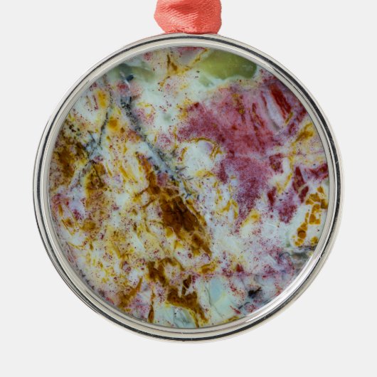 Australian Green Opalite Slab Metalen Ornament (Voorkant)