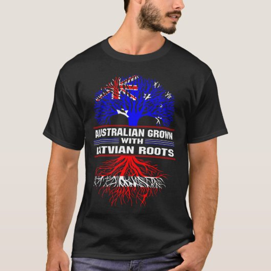 Australian Grown with Latvian Roots T-shirt (Voorkant)