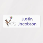 Australian humor kangoeroe cartoon gepersonaliseer labels (Design 1)