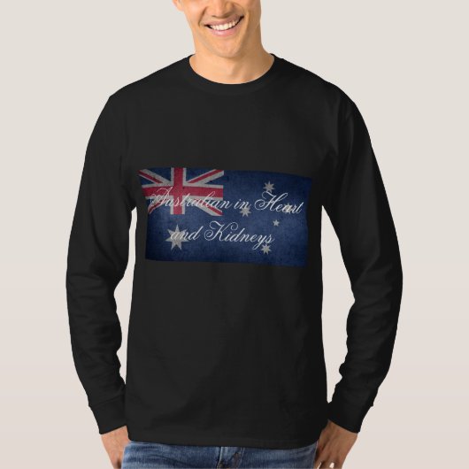 Australian in Heart en Kidney, Australië, vlag T-shirt (Voorkant)