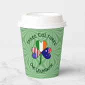 Australian Irish USA Shamrock Personalized Text Papieren Bekers (Voorkant)