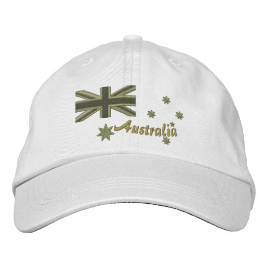 Australian Kaki Flag Embroidery Geborduurde Pet (Voorkant)