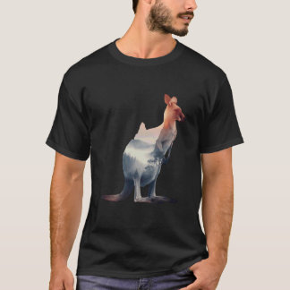Australian Kangaroo Animal Art Portrait Wallaby Lo T-shirt