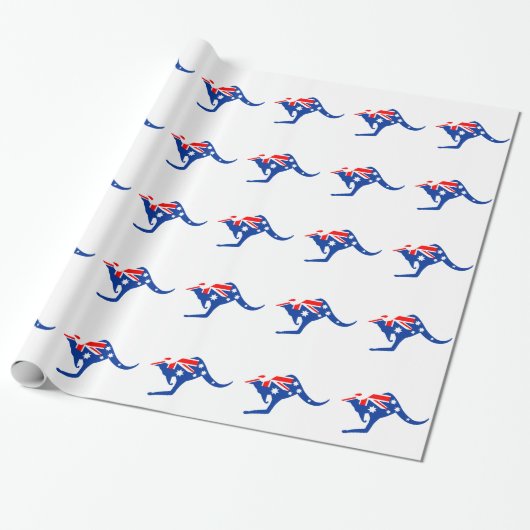 Australian Kangaroo Cadeaupapier (Uitgerold)
